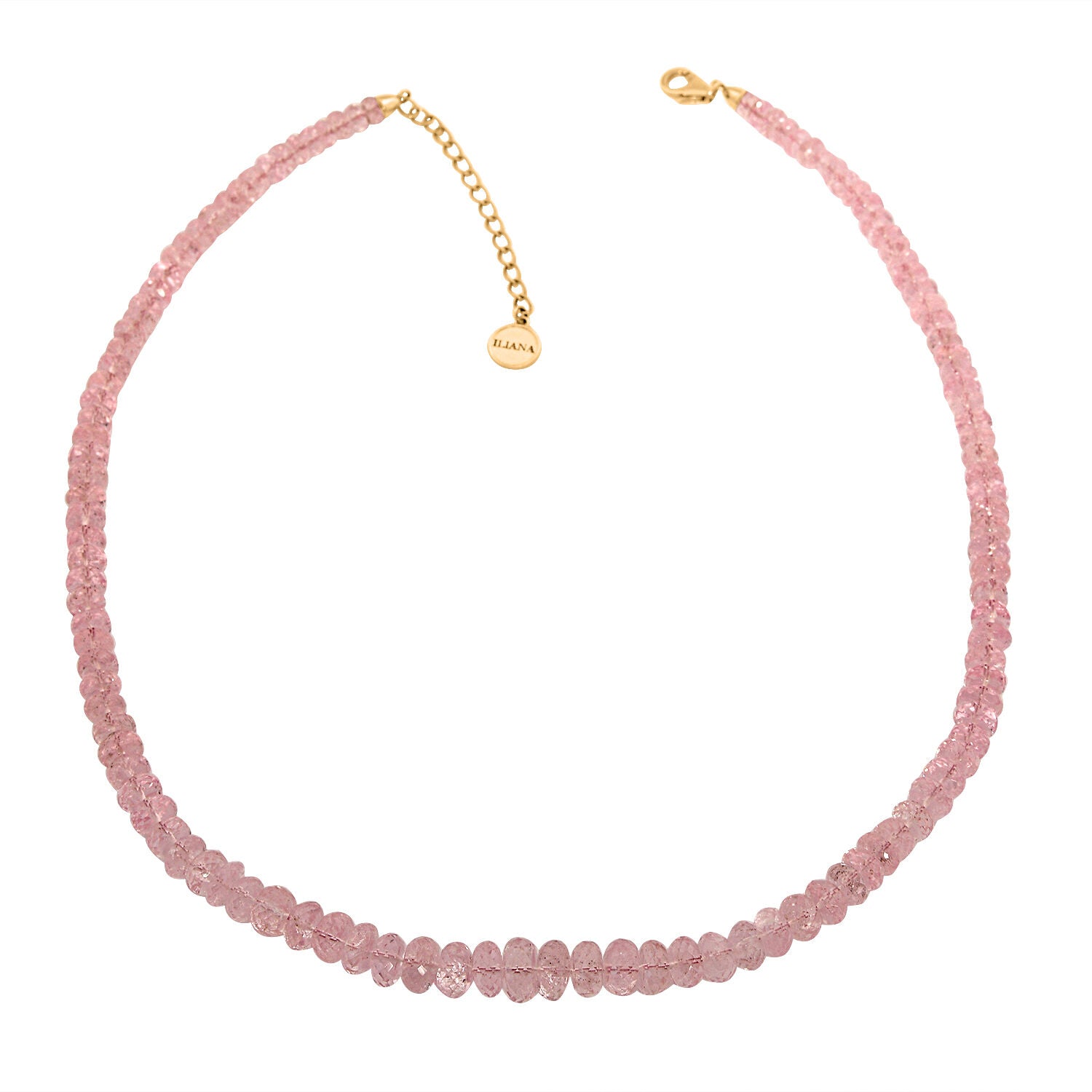 Iliana AAA Morganit Halskette ca. 45 cm 750 Gold ca. 150,91 ct.