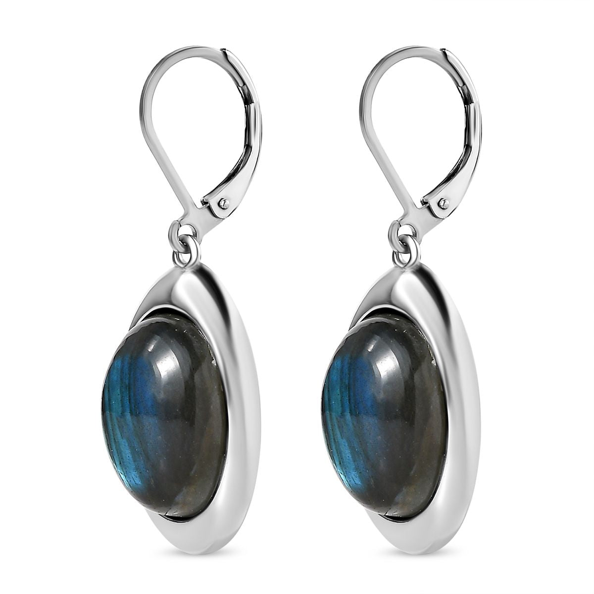 Labradorit Ohrringe  Edelstahl ca. 17.57 ct