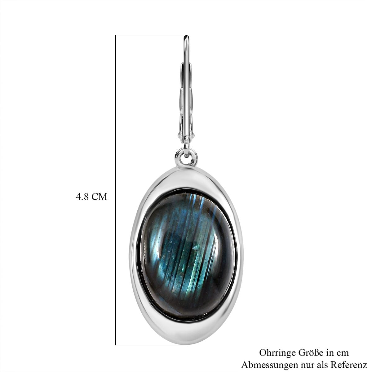 Labradorit Ohrringe  Edelstahl ca. 17.57 ct