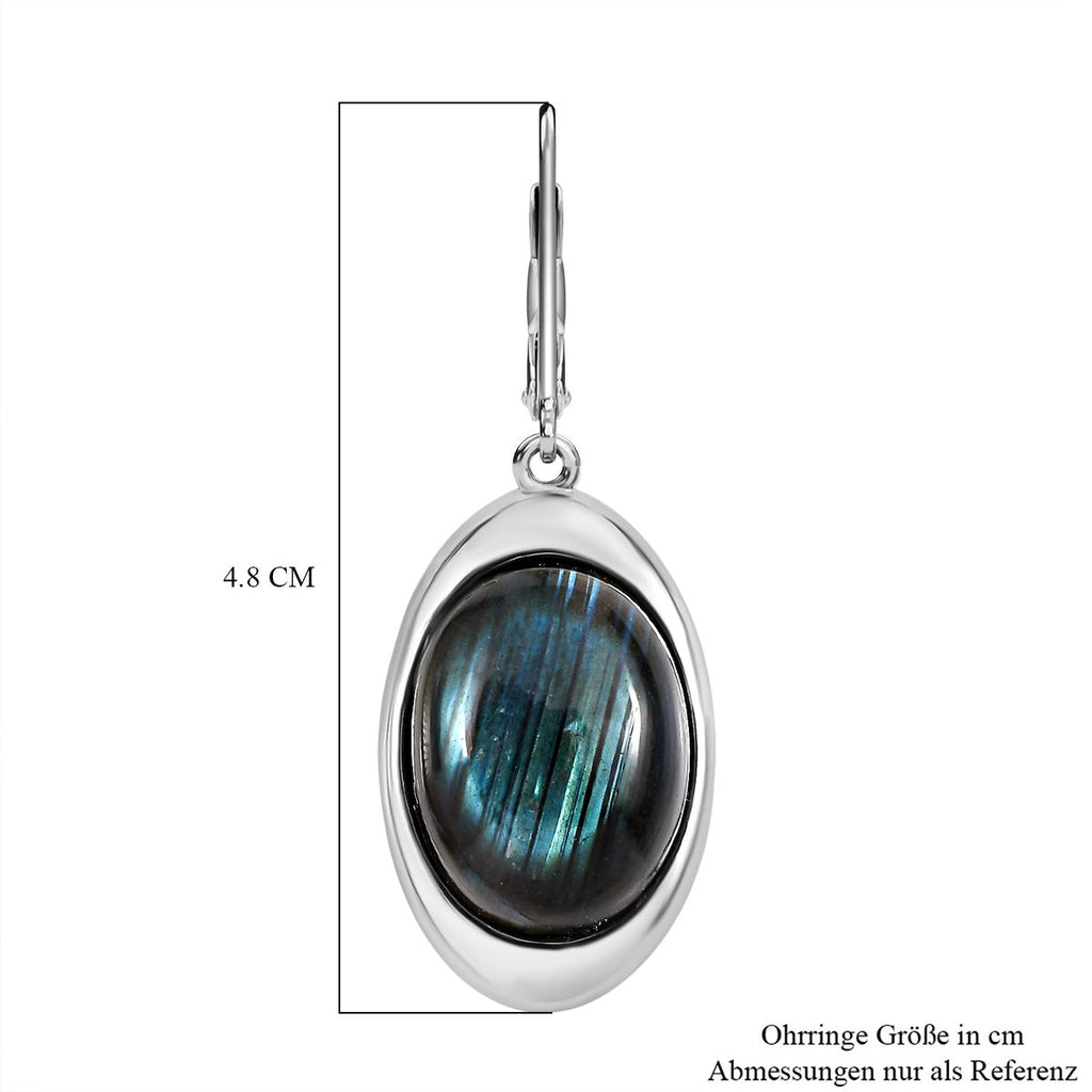Labradorit Ohrringe  Edelstahl ca. 17.57 ct