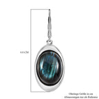 Labradorit Ohrringe  Edelstahl ca. 17.57 ct