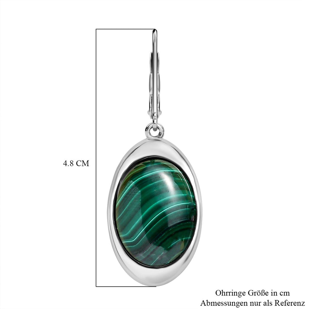 Malachit Ohrringe, Edelstahl, ca. 23.68 ct