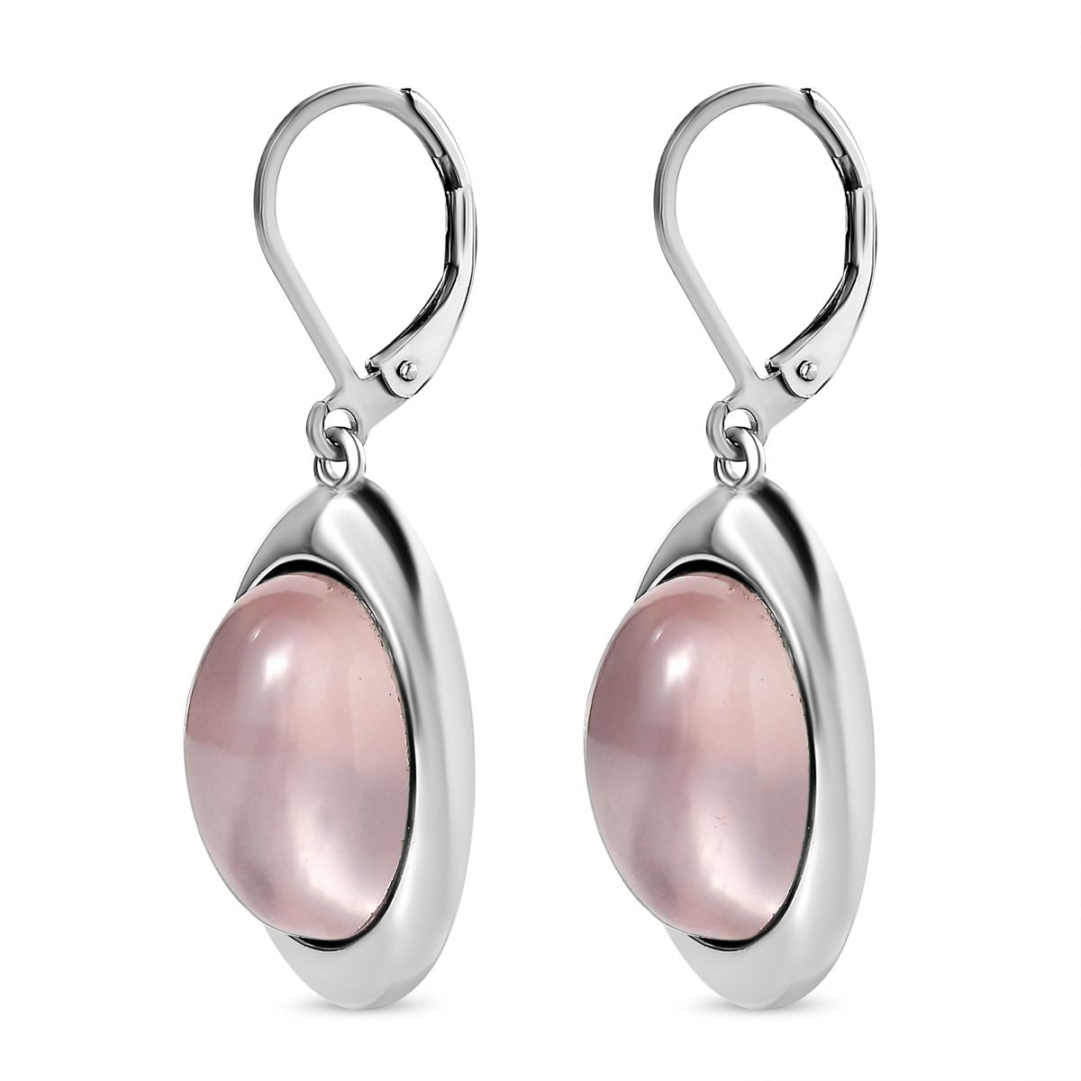 Rosenquarz Ohrringe Edelstahl ca. 19.79 ct