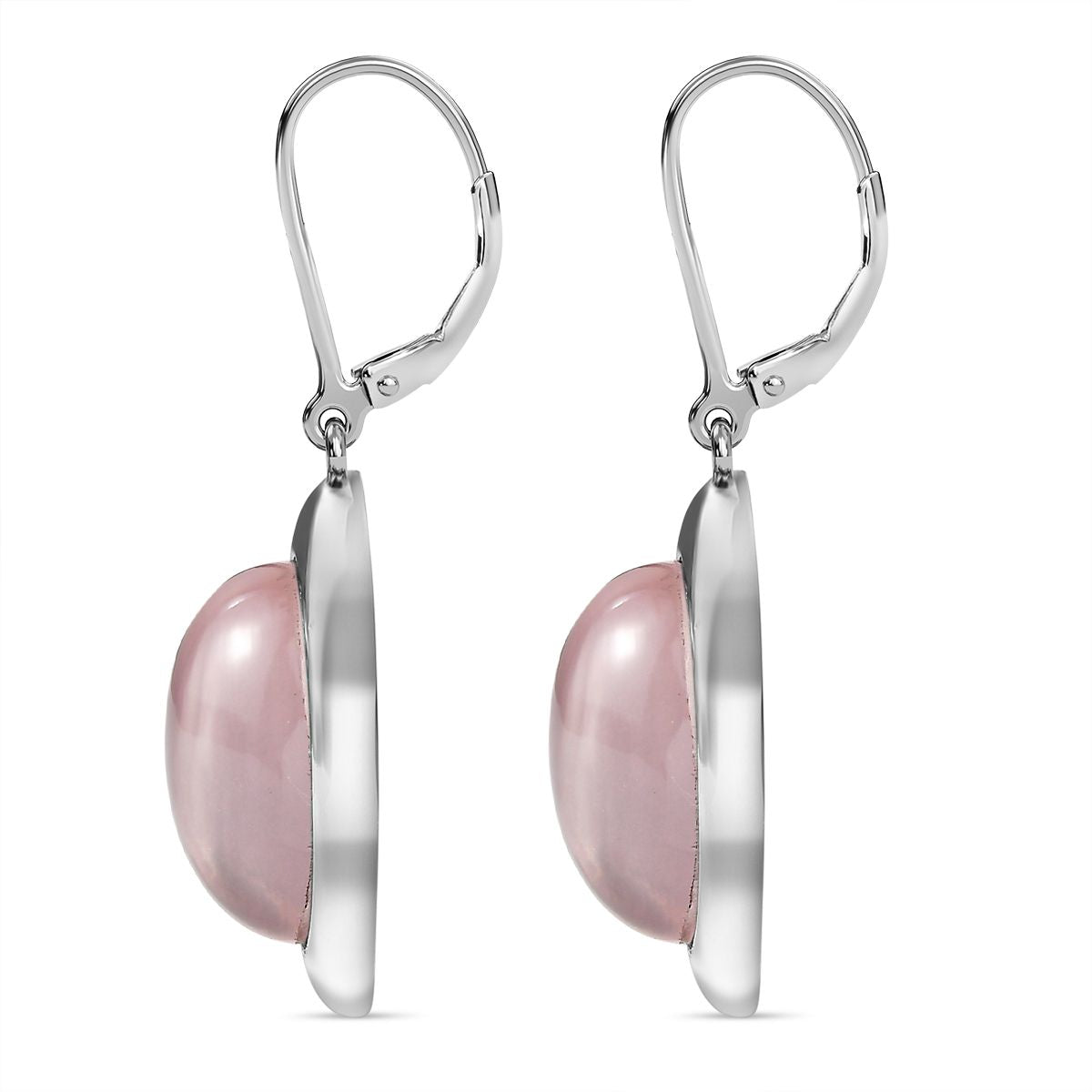 Rosenquarz Ohrringe Edelstahl ca. 19.79 ct