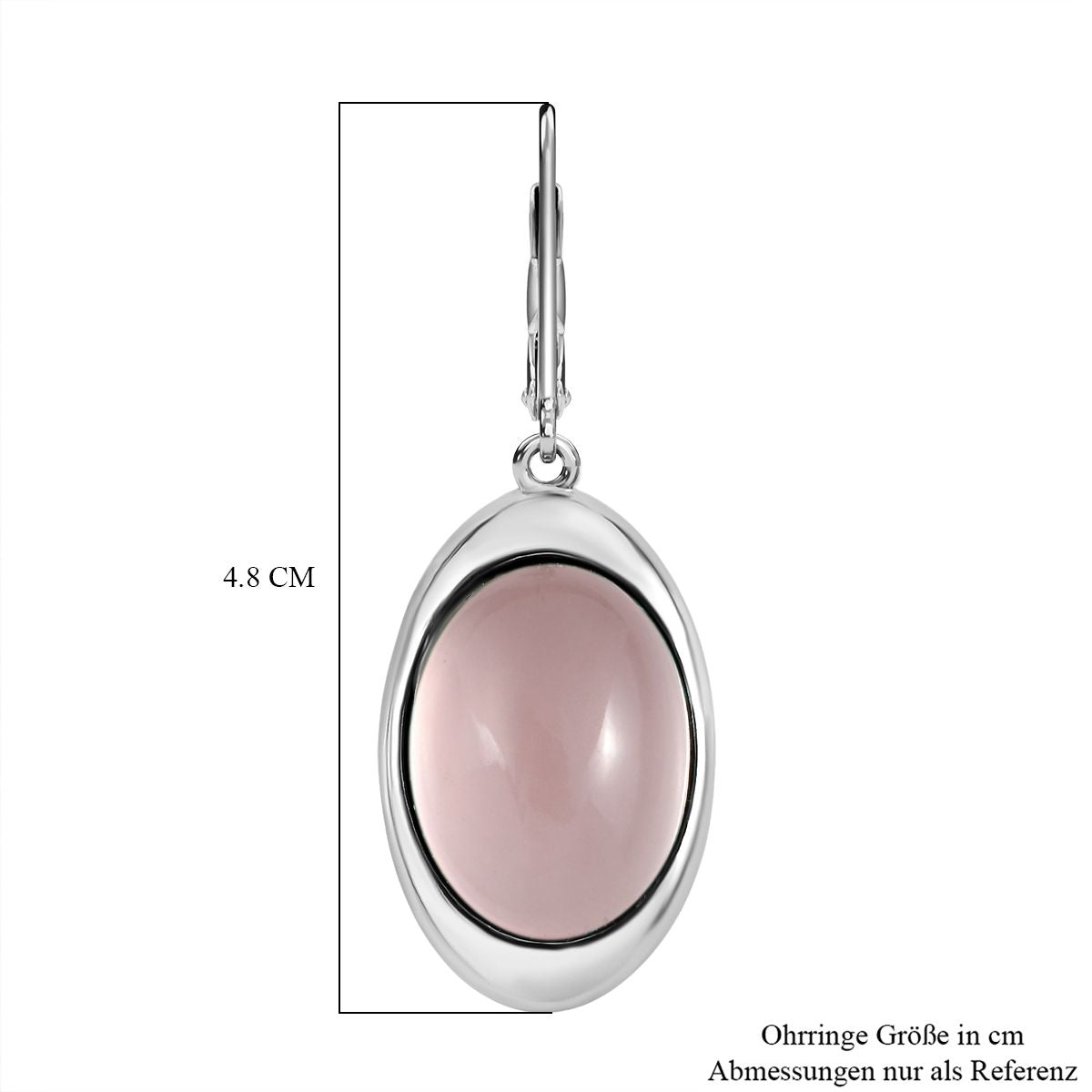 Rosenquarz Ohrringe Edelstahl ca. 19.79 ct