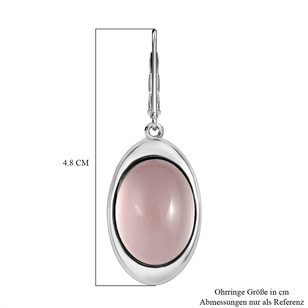 Rosenquarz Ohrringe Edelstahl ca. 19.79 ct