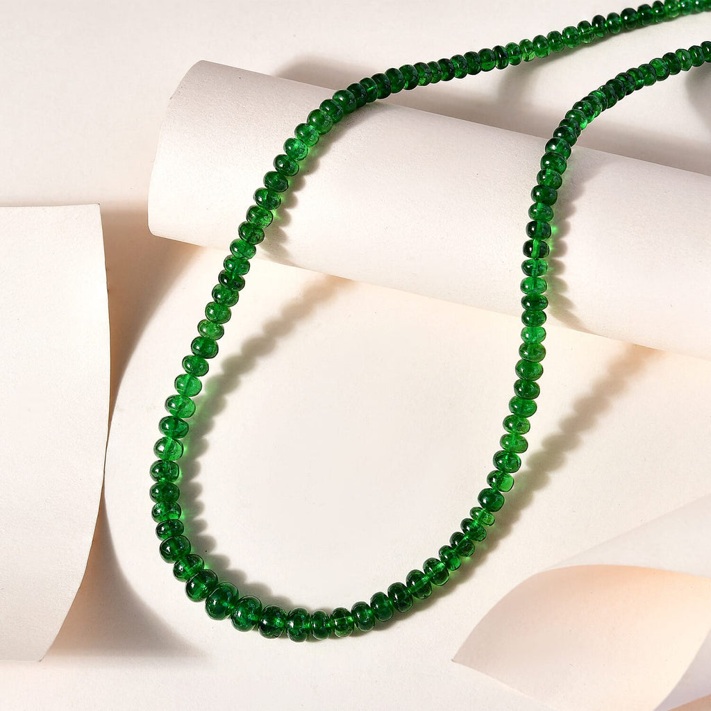 AAAA Tsavorite Granat Halskette ca. 45 cm 950 Platin ca. 93,87 ct.