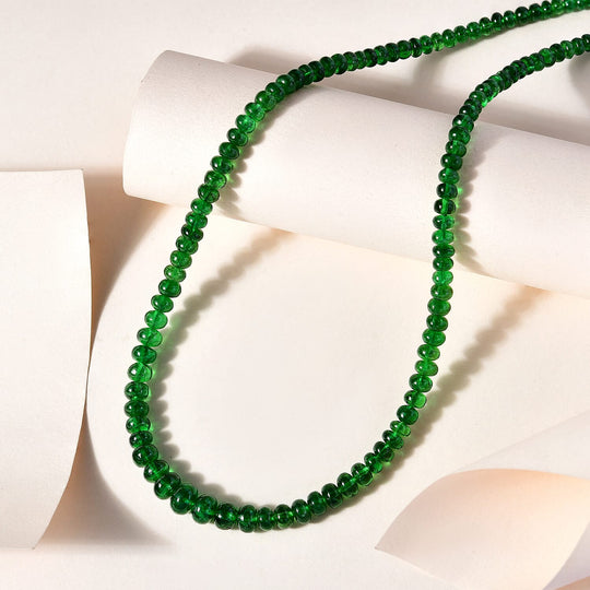AAAA Tsavorite Granat Halskette ca. 45 cm 950 Platin ca. 93,87 ct.