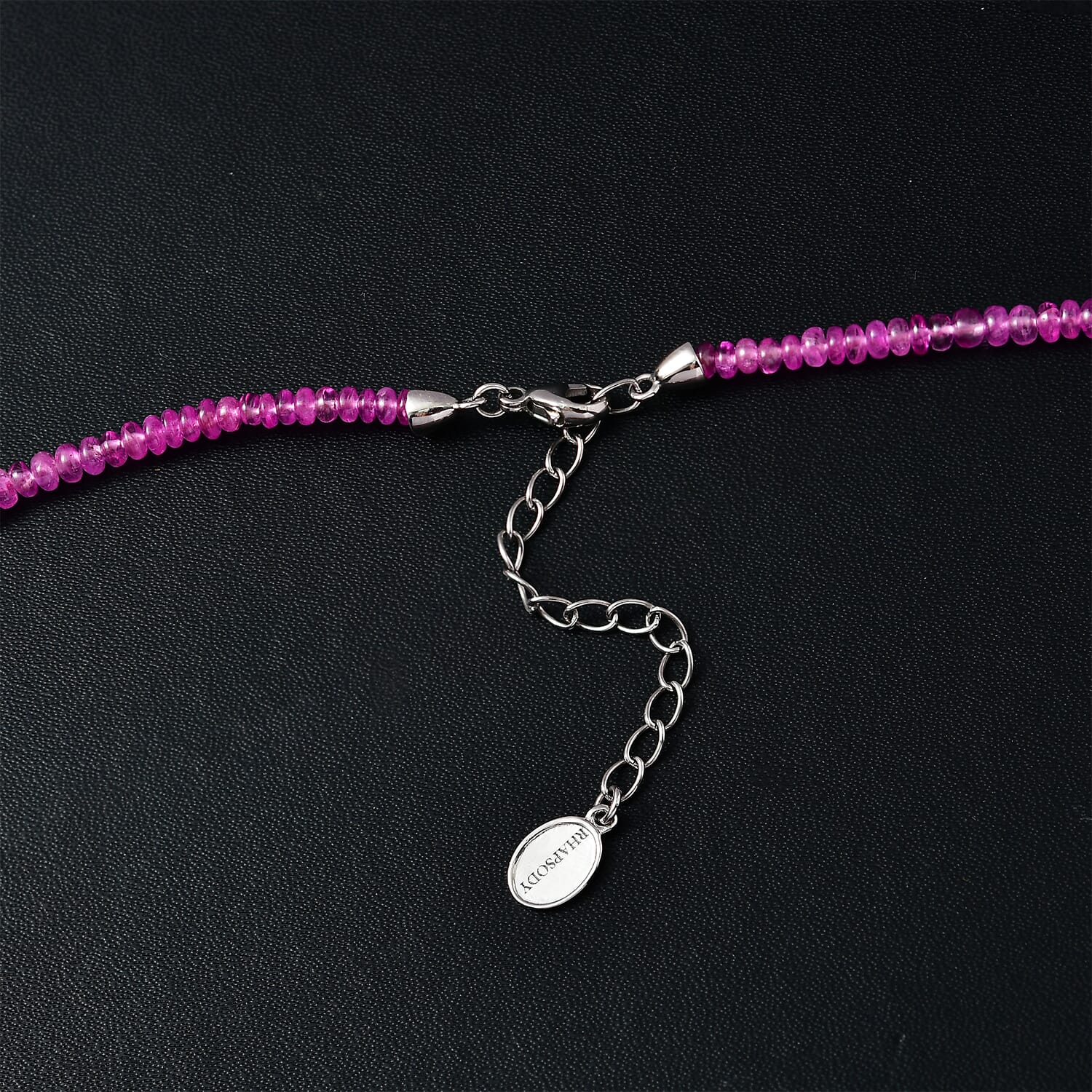 AAAA Rosa Saphir Halskette, AGI zertifiziert und geprüft, ca. 45 cm+ 5 cm extender, 950 Platin ca. 65.00 ct