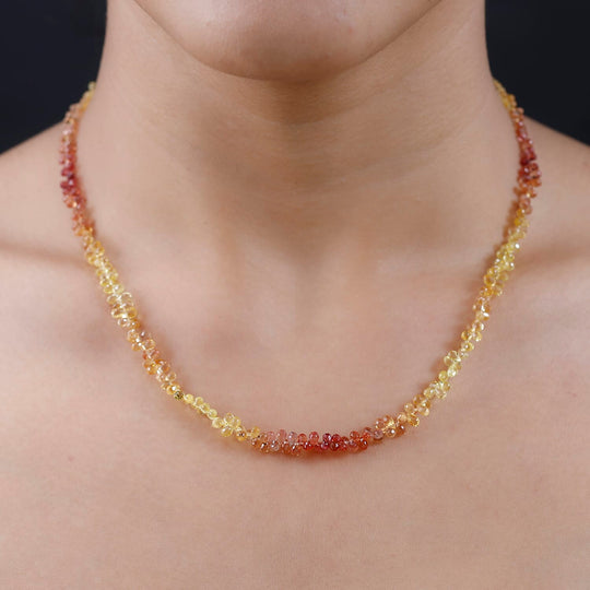 AAAA Mehrfarbig Saphir Halskette ca. 45 cm 950 Platin ca. 56,64 ct.