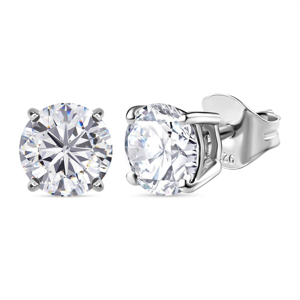 Moissanit Ohrringe, 925 Silber platiniert ca. 2.28 ct