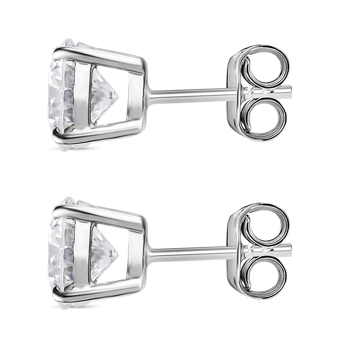 Moissanit Ohrringe, 925 Silber platiniert ca. 2.28 ct