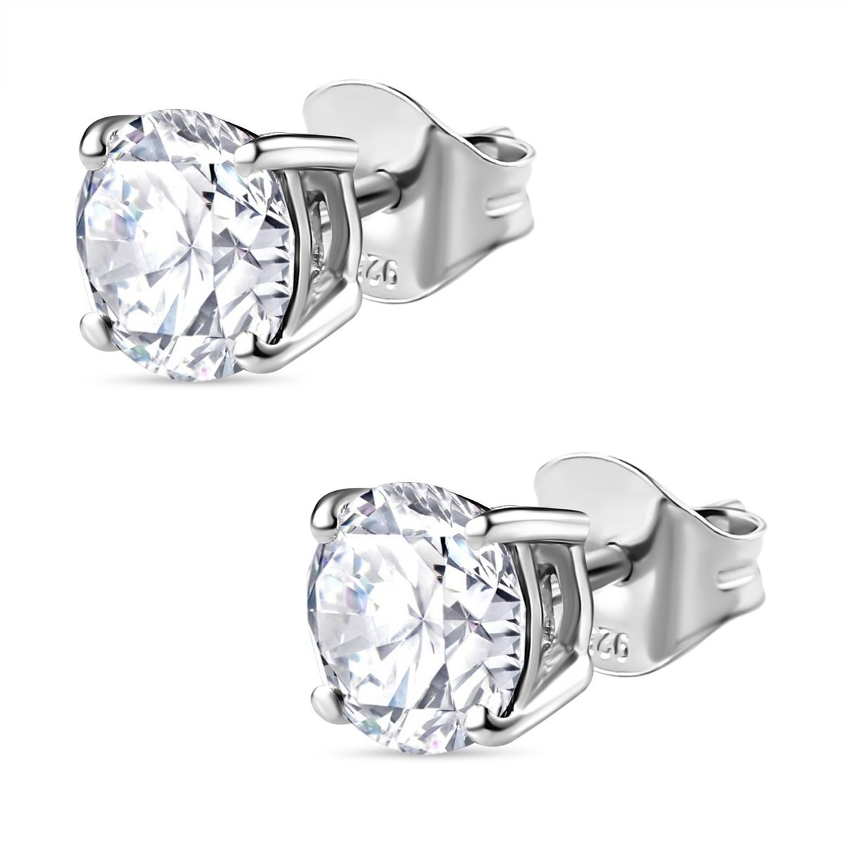 Moissanit Ohrringe, 925 Silber platiniert ca. 2.28 ct