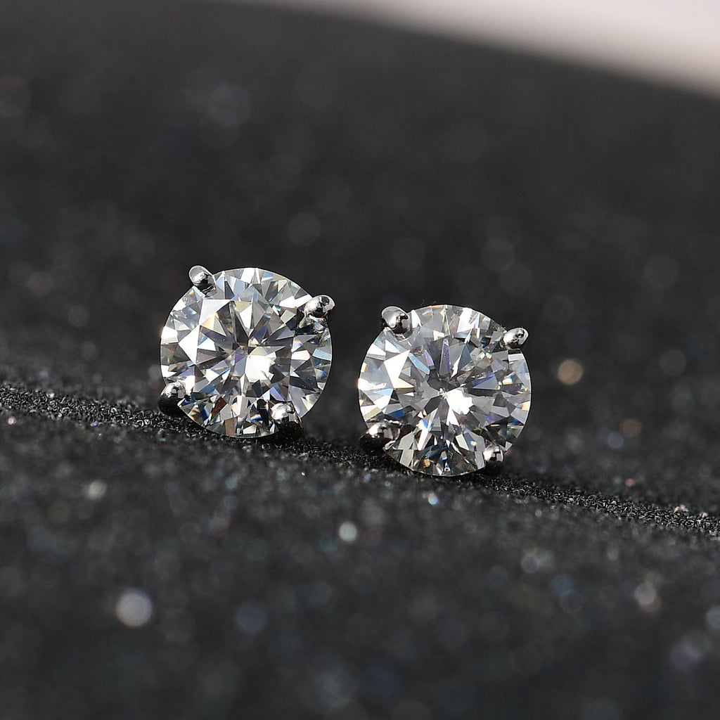 Moissanit Ohrringe, 925 Silber platiniert ca. 2.28 ct