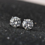 Moissanit Ohrringe, 925 Silber platiniert ca. 2.28 ct