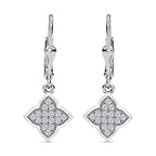 Moissanit Ohrringe, 925 Silber platiniert, ca. 0.45 ct