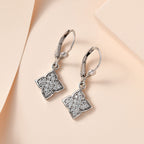 Moissanit Ohrringe, 925 Silber platiniert, ca. 0.45 ct