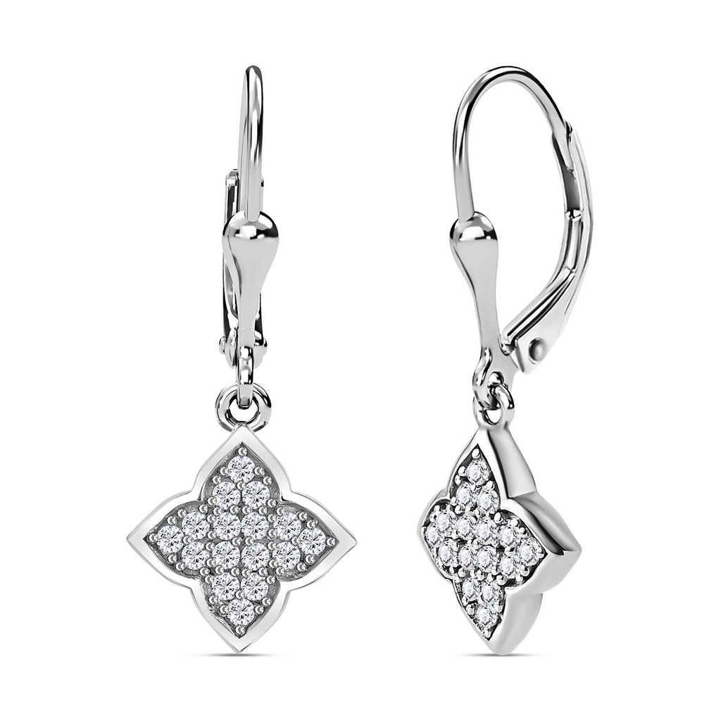 Moissanit Ohrringe, 925 Silber platiniert, ca. 0.45 ct