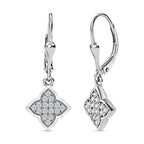 Moissanit Ohrringe, 925 Silber platiniert, ca. 0.45 ct