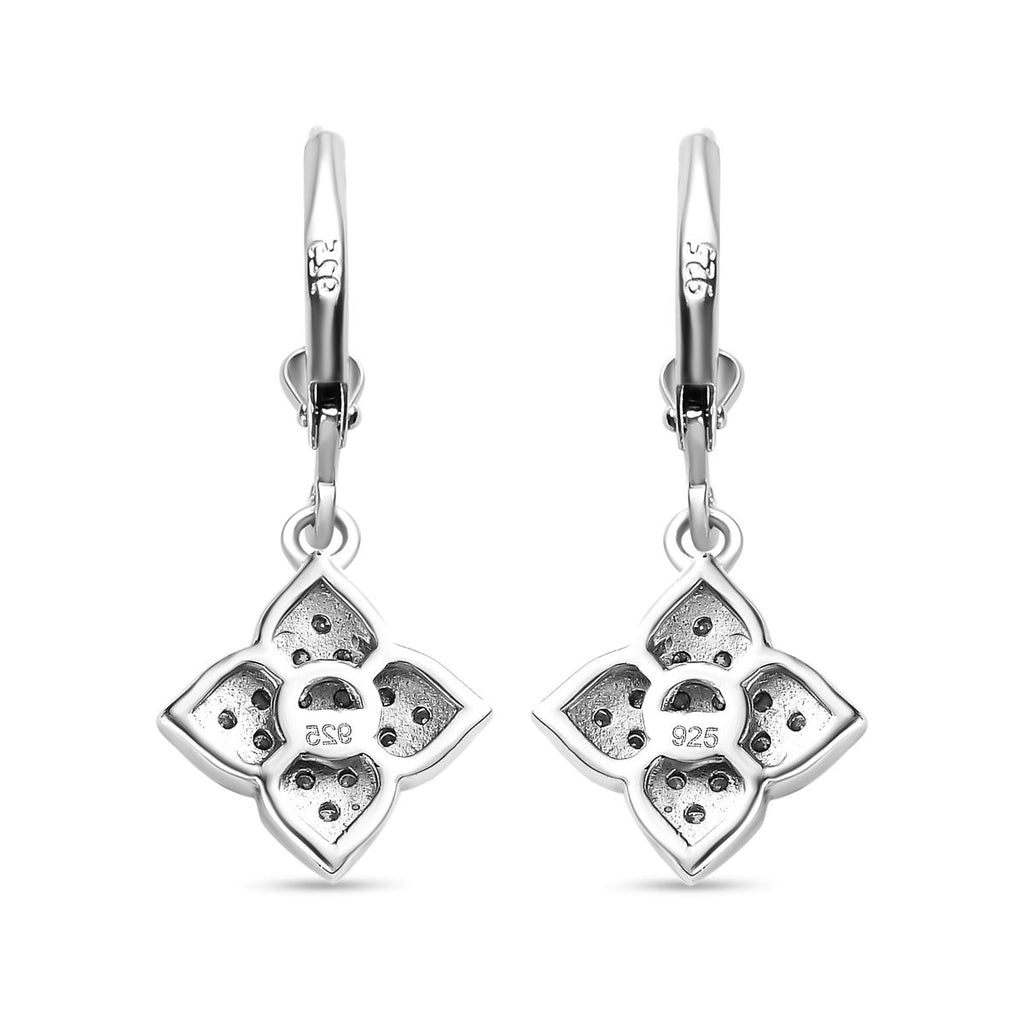 Moissanit Ohrringe, 925 Silber platiniert, ca. 0.45 ct