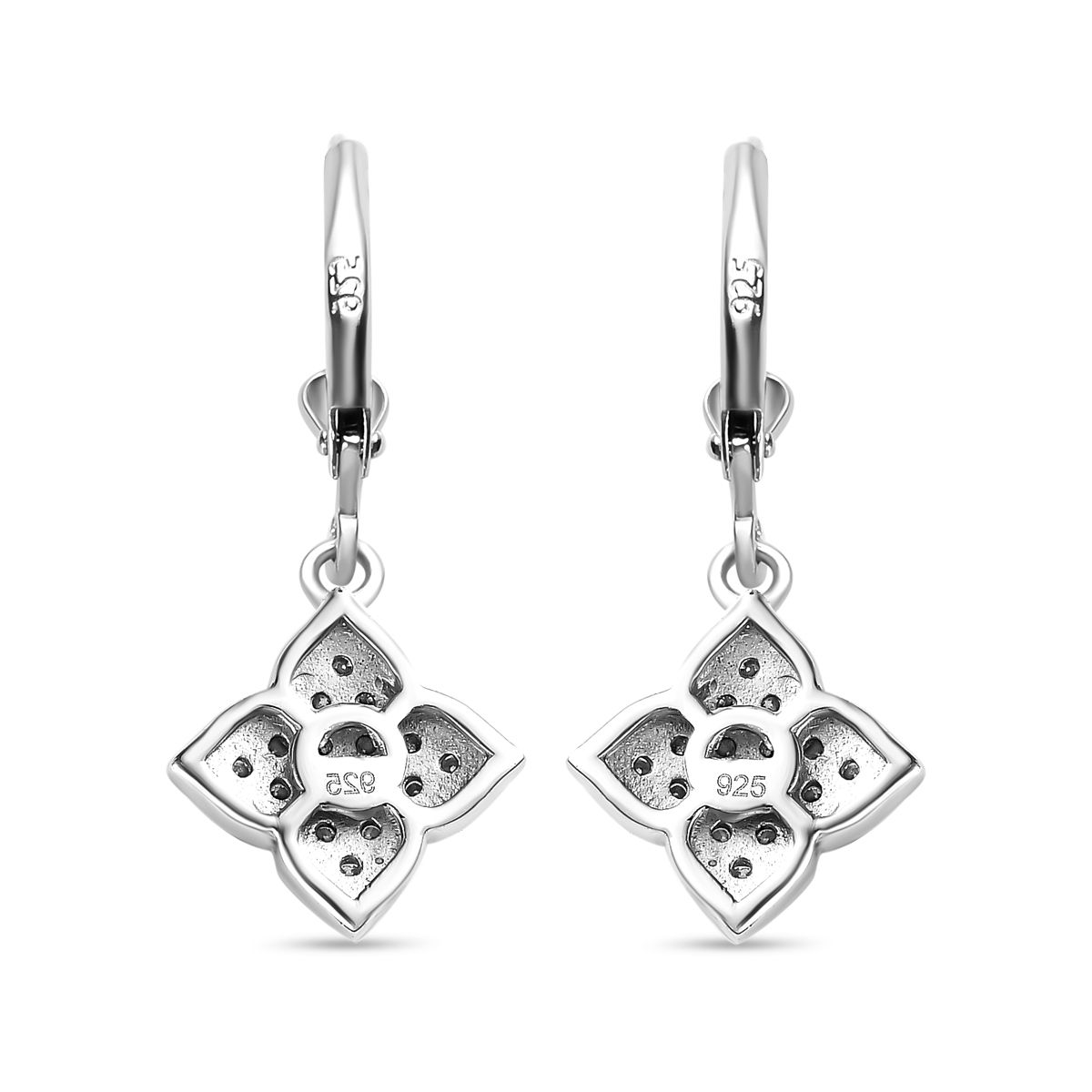Moissanit Ohrringe, 925 Silber platiniert, ca. 0.45 ct
