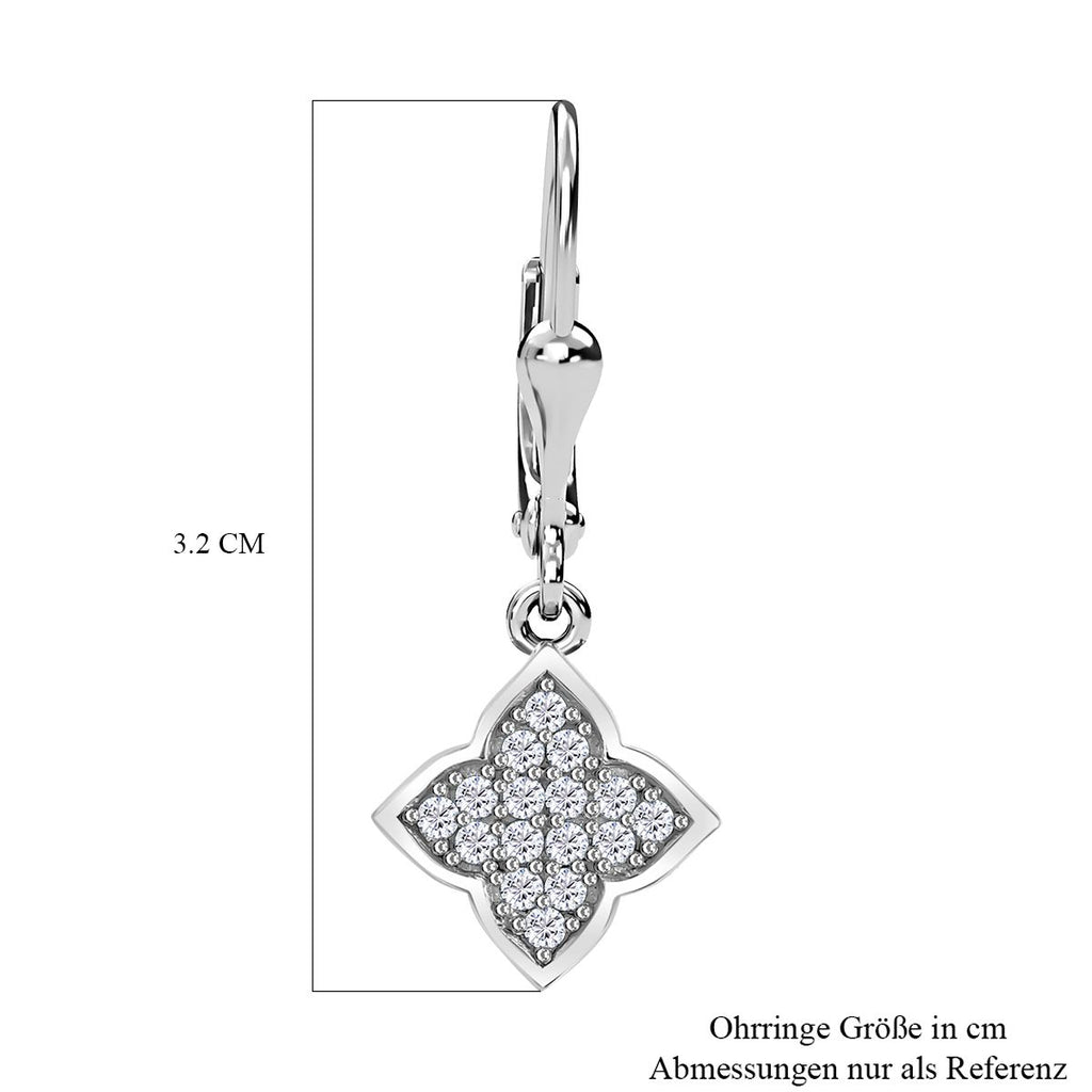 Moissanit Ohrringe, 925 Silber platiniert, ca. 0.45 ct