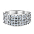 Moissanit Ring, 925 Silber platiniert, (Größe 18.00) ca. 1.20 ct