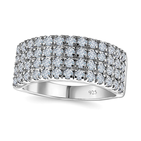 Moissanit Ring, 925 Silber platiniert, (Größe 18.00) ca. 1.20 ct