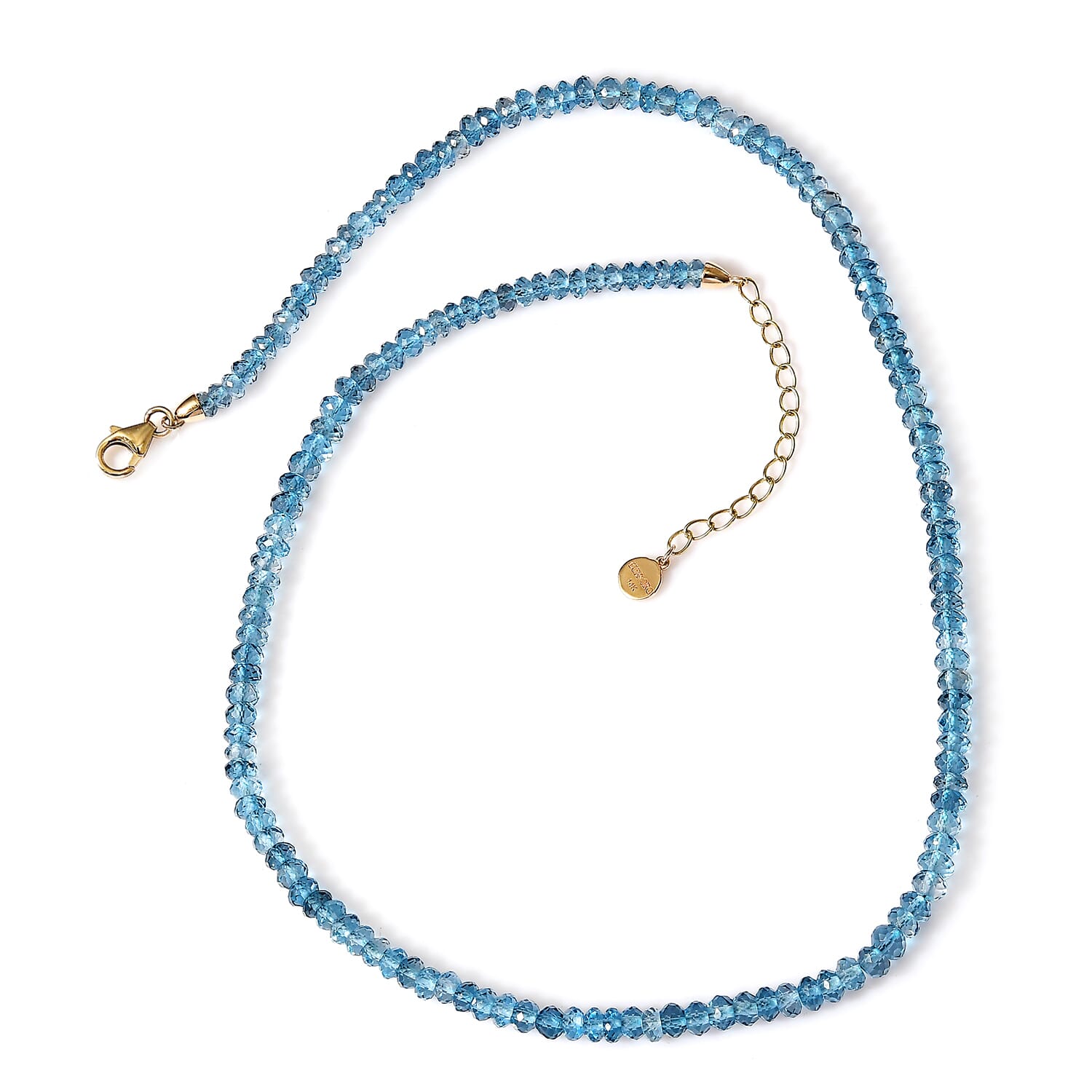 AAAA London Blau Topas Halskette ca. 45 cm 585 Gold ca. 89,91 ct.