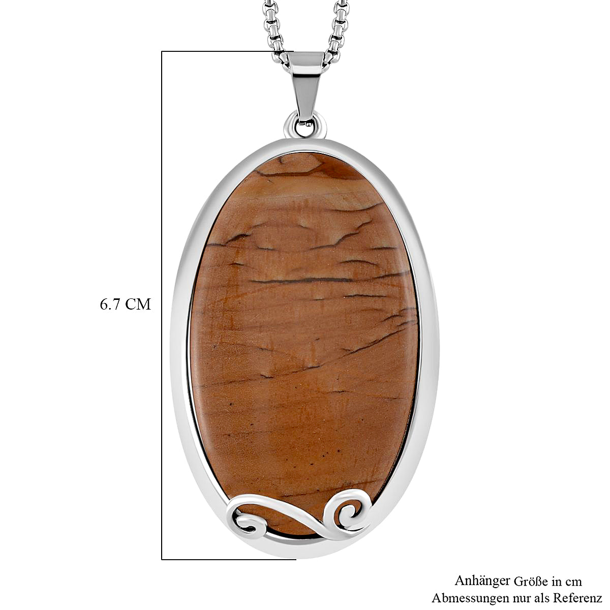 Bild Jasper Halskette ca. 60 cm Reiner Edelstahl ca. 60,80 ct
