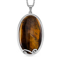 Gelbes Tigerauge Halskette ca. 60 cm Reiner Edelstahl ca. 19.00 ct