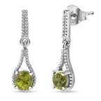 Peridot Ohrringe 925 Silber platiniert ca. 1.09 ct