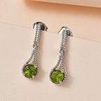 Peridot Ohrringe 925 Silber platiniert ca. 1.09 ct