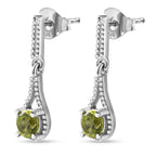Peridot Ohrringe 925 Silber platiniert ca. 1.09 ct