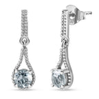 Weiße Topas Ohrringe, 925 Silber platiniert, ca. 1.13 ct