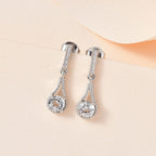 Weiße Topas Ohrringe, 925 Silber platiniert, ca. 1.13 ct