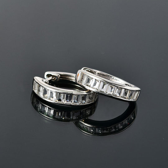 Weißer Topas Ohrringe, 925 Silber platiniert ca. 1.57 ct