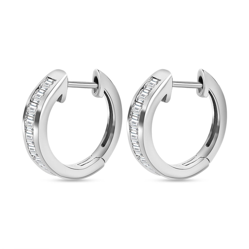 Weißer Topas Ohrringe, 925 Silber platiniert ca. 1.57 ct