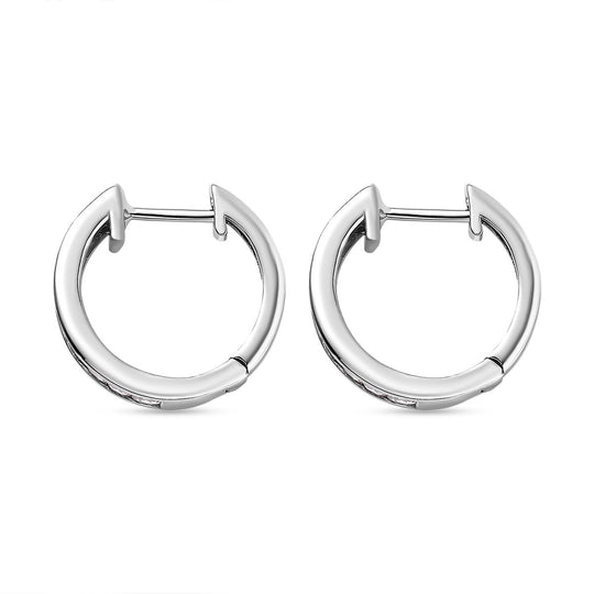 Weißer Topas Ohrringe, 925 Silber platiniert ca. 1.57 ct
