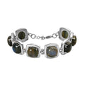Labradorit Armband ca. 18 cm Edelstahl ca. 63,80 ct.