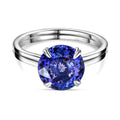 AAAA Tansanit, Weißer Diamant Ring 950 Platin (Größe 18.00) ca. 4.88 ct