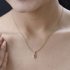 Ouro Fino Rubellit, Weißer Zirkon Anhänger 925 Silber Gelbgold Vermeil ca. 0.29 ct