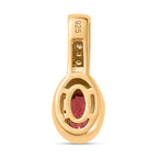 Ouro Fino Rubellit, Weißer Zirkon Anhänger 925 Silber Gelbgold Vermeil ca. 0.29 ct
