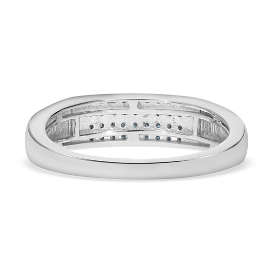 Blauer Diamant (IR) Ring, 925 Silber platiniert, (Größe 20.00), (10-15 Werktage Lieferzeit) ca. 0.22 ct