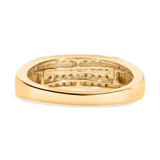Gelber Diamant Ring, 925 Silber Gelbgold Vermeil, (Größe 17.00) ca. 0.20 ct