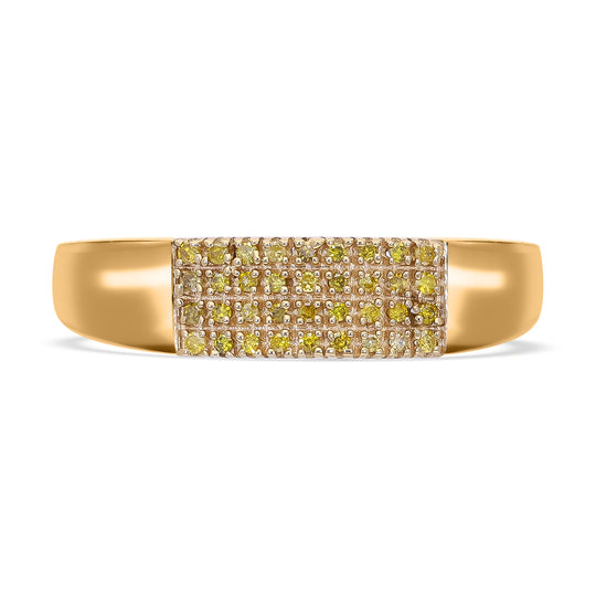Gelber Diamant Ring, 925 Silber Gelbgold Vermeil, (Größe 17.00) ca. 0.20 ct
