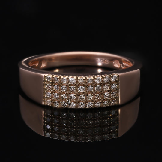 Natürlicher Champagner Diamant Ring, 925 Silber Roségold Vermeil (Größe 20.00) ca. 0.20 ct