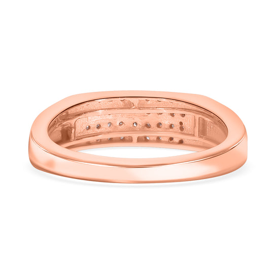 Natürlicher Champagner Diamant Ring, 925 Silber Roségold Vermeil (Größe 20.00) ca. 0.20 ct