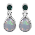 Äthiopische Welo Opal und Kagem sambische Smaragd-Ohrringe - 2,22 ct.