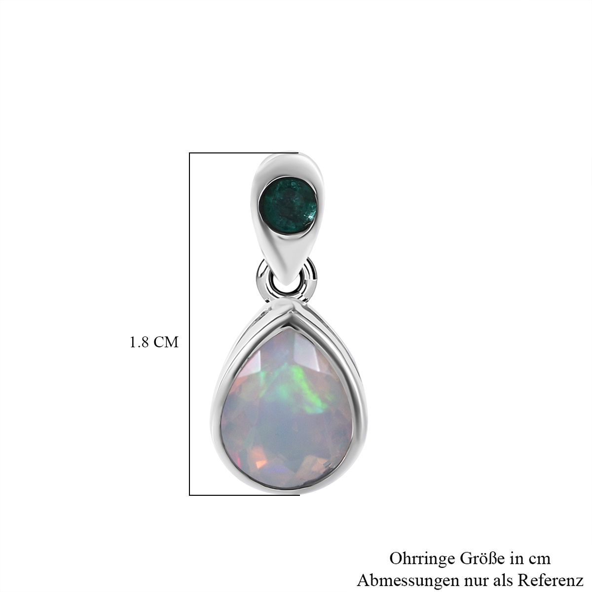 AA Natürlicher, äthiopischer Welo Opal, Kagem Sambischer Smaragd Ohrringe 925 Silber rhodiniert ca. 2,22 ct.